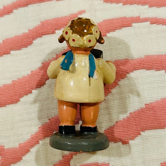 D3-Vintage 50's Erzgebirge Orchestra Angel Playing Accordian Figurine - Picture 3 of 9